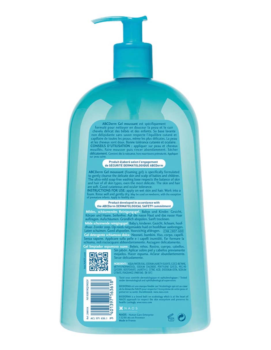 Gel corporal Limpiador ABCDerm Moussant