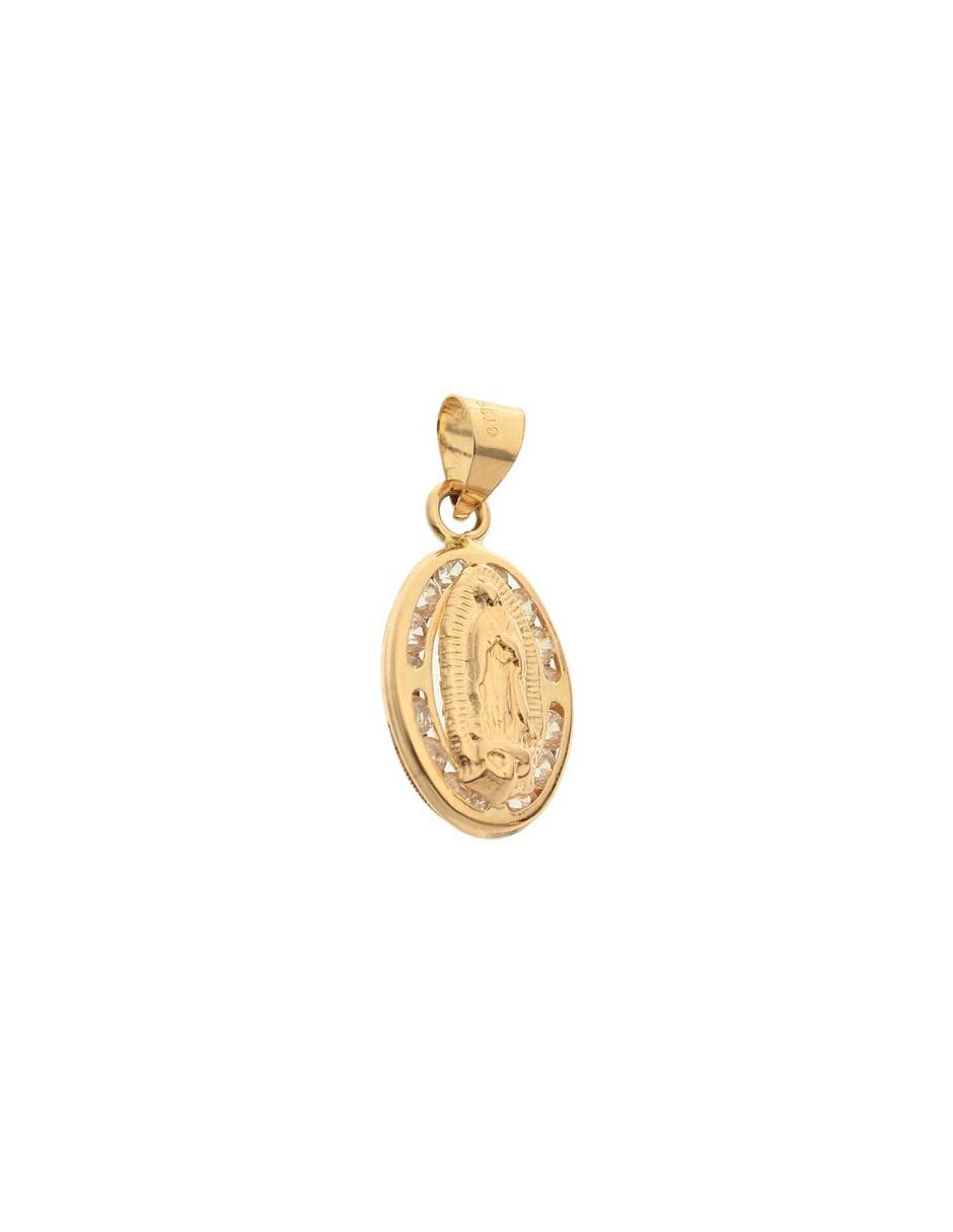 Medalla redonda Virgen de Guadalupe de oro 14 K Medalla redonda Virgen de Guadalupe de oro 14 K