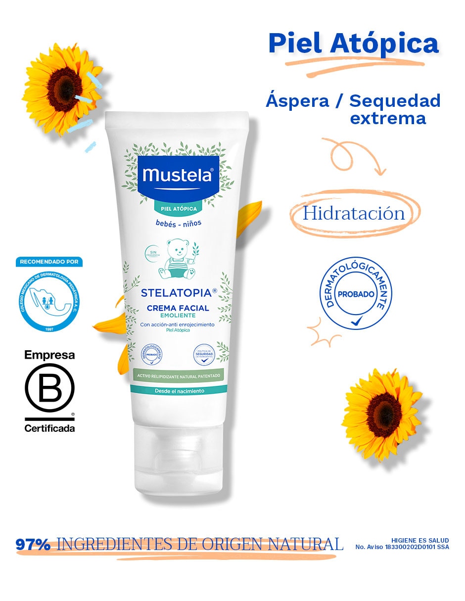 stelatopia crema emoliante para rostro y parpados 40m 3