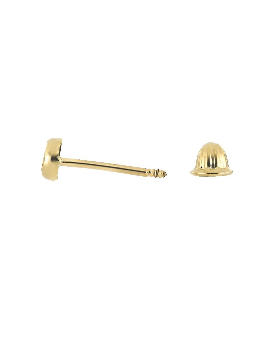 Broqueles circulares de oro amarillo 14 K con acabado brillante diamante Broqueles circulares de oro amarillo 14 K con acabado brillante diamante