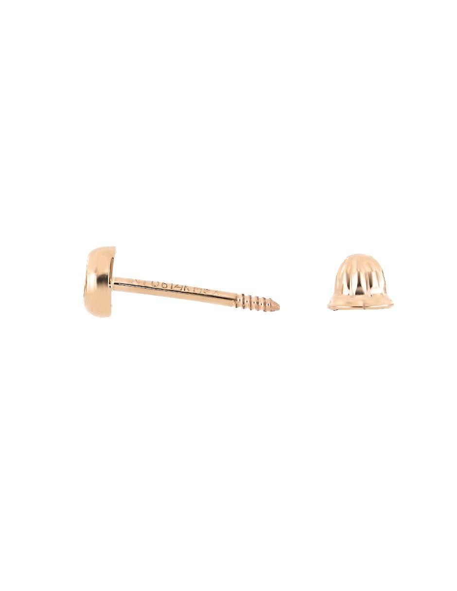 Broqueles circulares de oro rosa 14 K con acabado brillante diamante Broqueles circulares de oro rosa 14 K con acabado brillante diamante