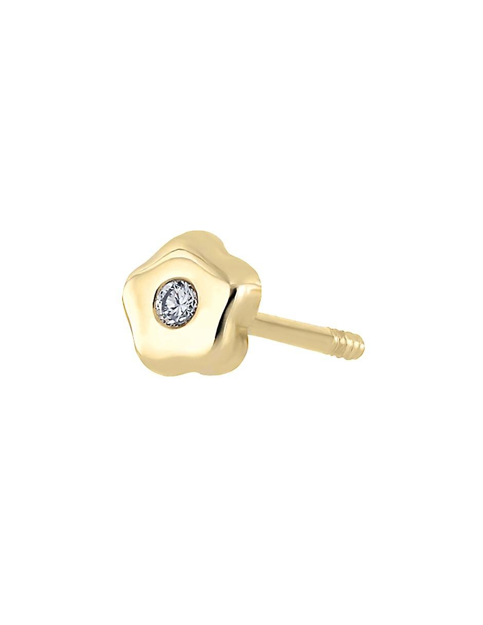 Broqueles de oro amarillo 14 K con acabado brillante diamante 2