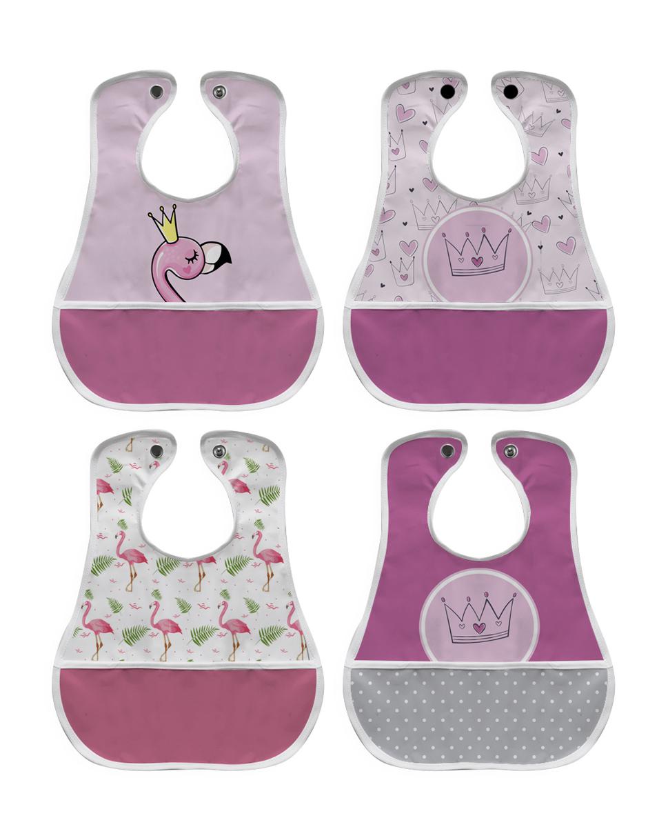 Babero estampado animal print 4 piezas Babero estampado animal print 4 piezas