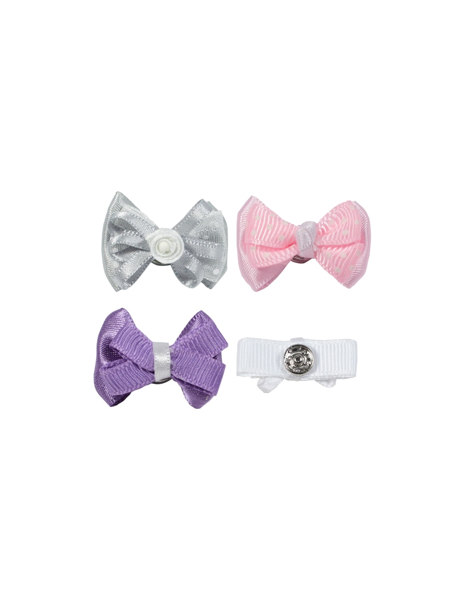 Set de 4 moños para cabello con aplicación broche 2