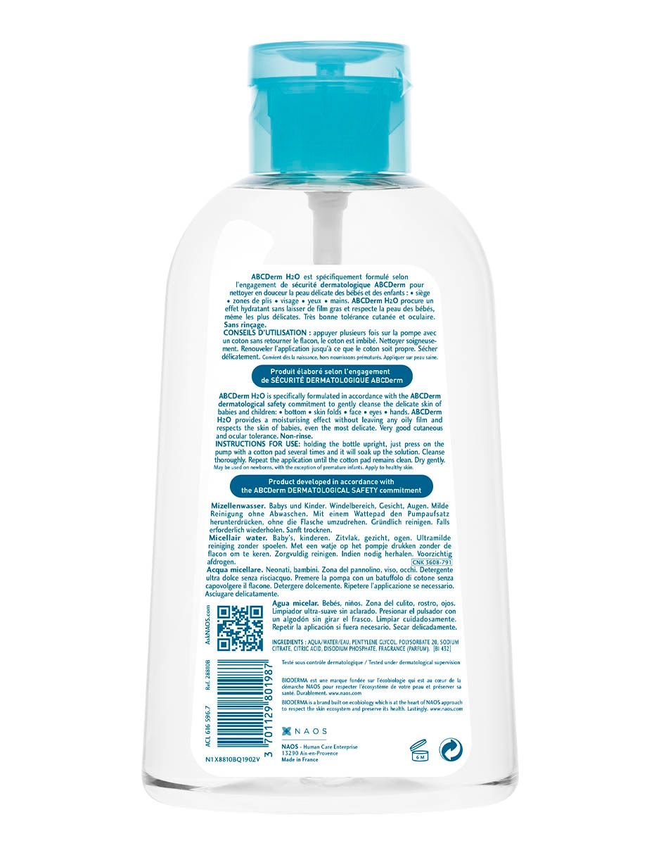 Limpiador rostro y cuerpo Abcderm h2o 1l Abcderm para purificar Limpiador rostro y cuerpo Abcderm h2o 1l Abcderm para purificar