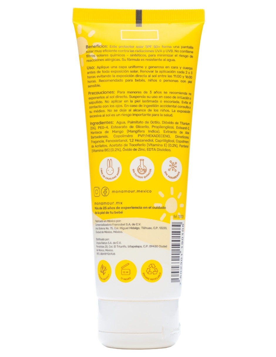 Protector solar FPS 50 Mon Amour 120 ml