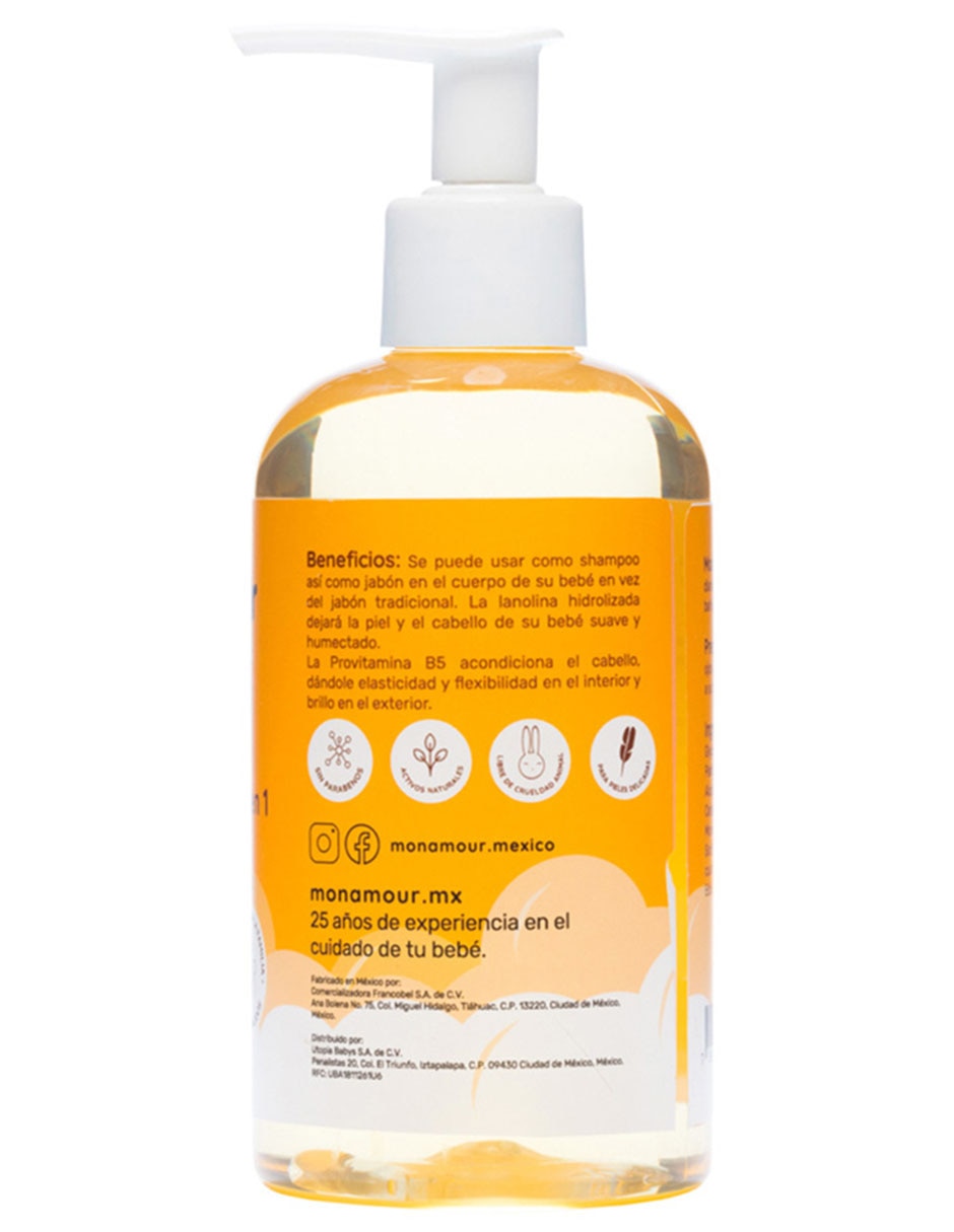 Shampoo para cabello suave 2 Ee 1 Mon Amour 250 ml
