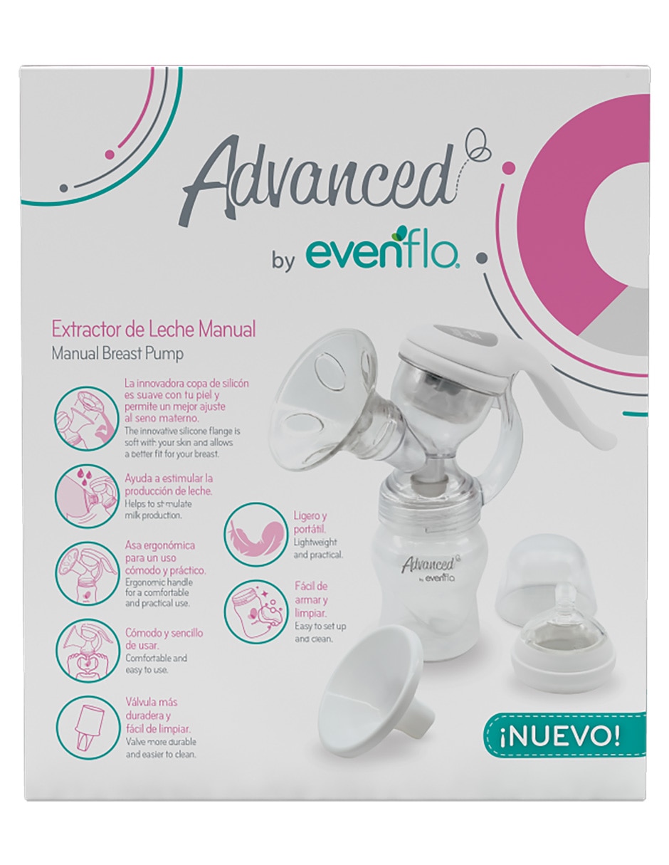Extractor de leche manual Evenflo con accesorios