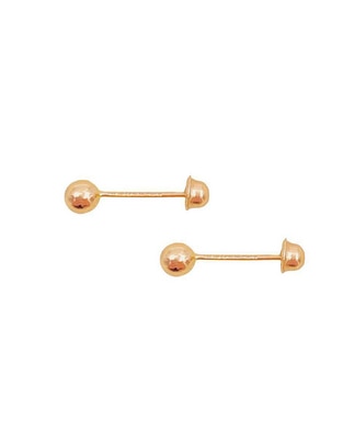 Broqueles de esfera de oro rosa con acabado brillante