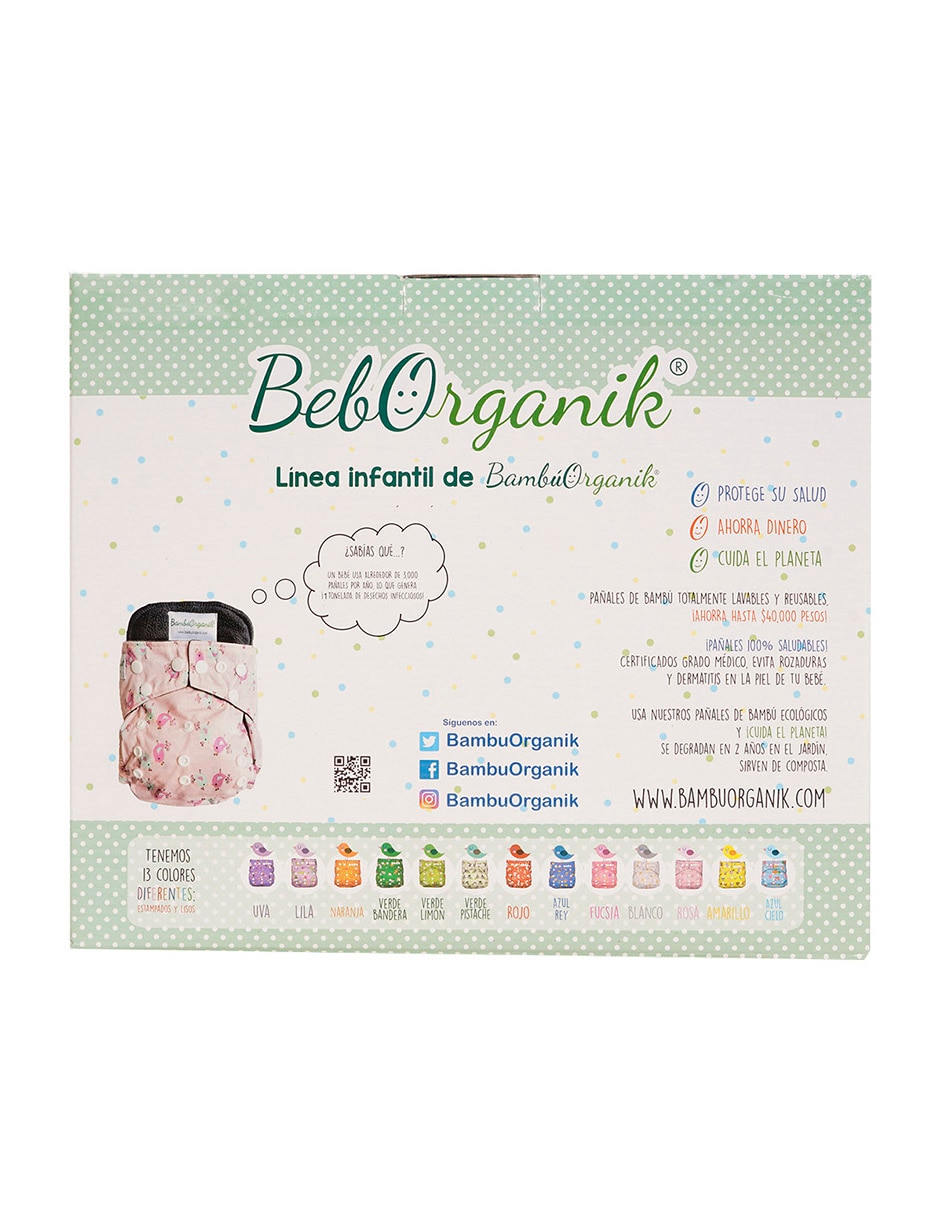 Pañales bebé Beborganik etapa 1 y 2 bebé niña con 11 piezas