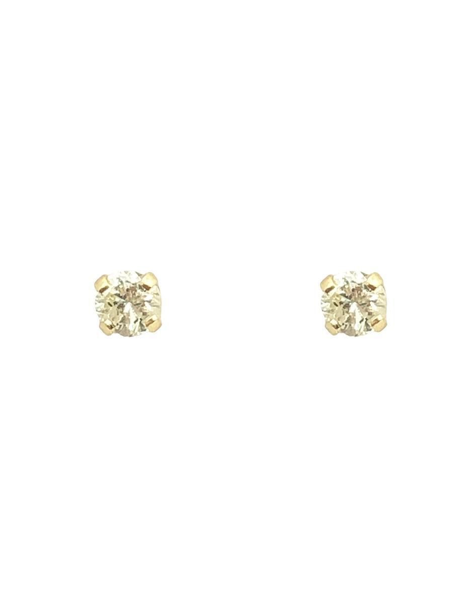 Broqueles de oro amarillo 14 K con acabado brillante diamante 1