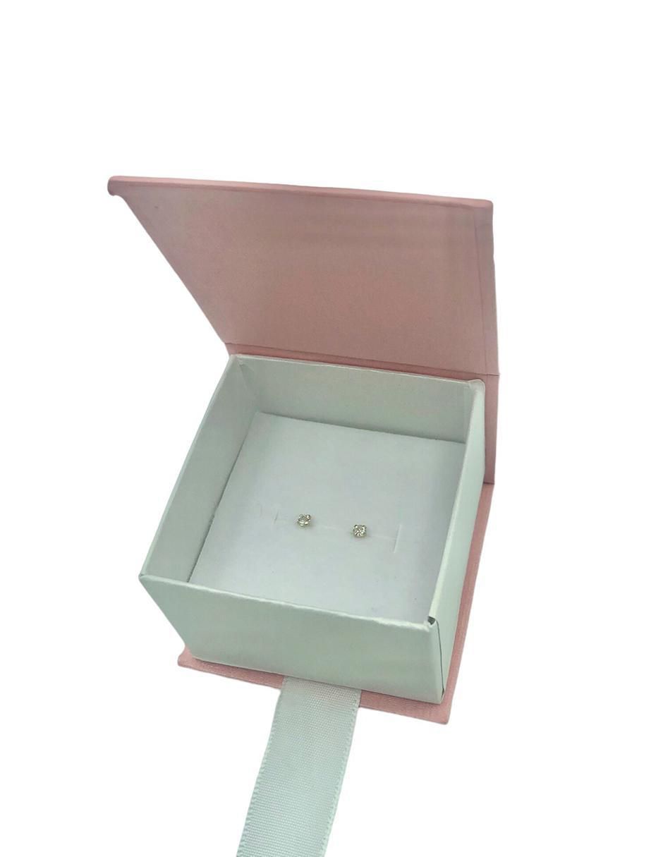 Broqueles de oro amarillo 14 K con acabado brillante diamante