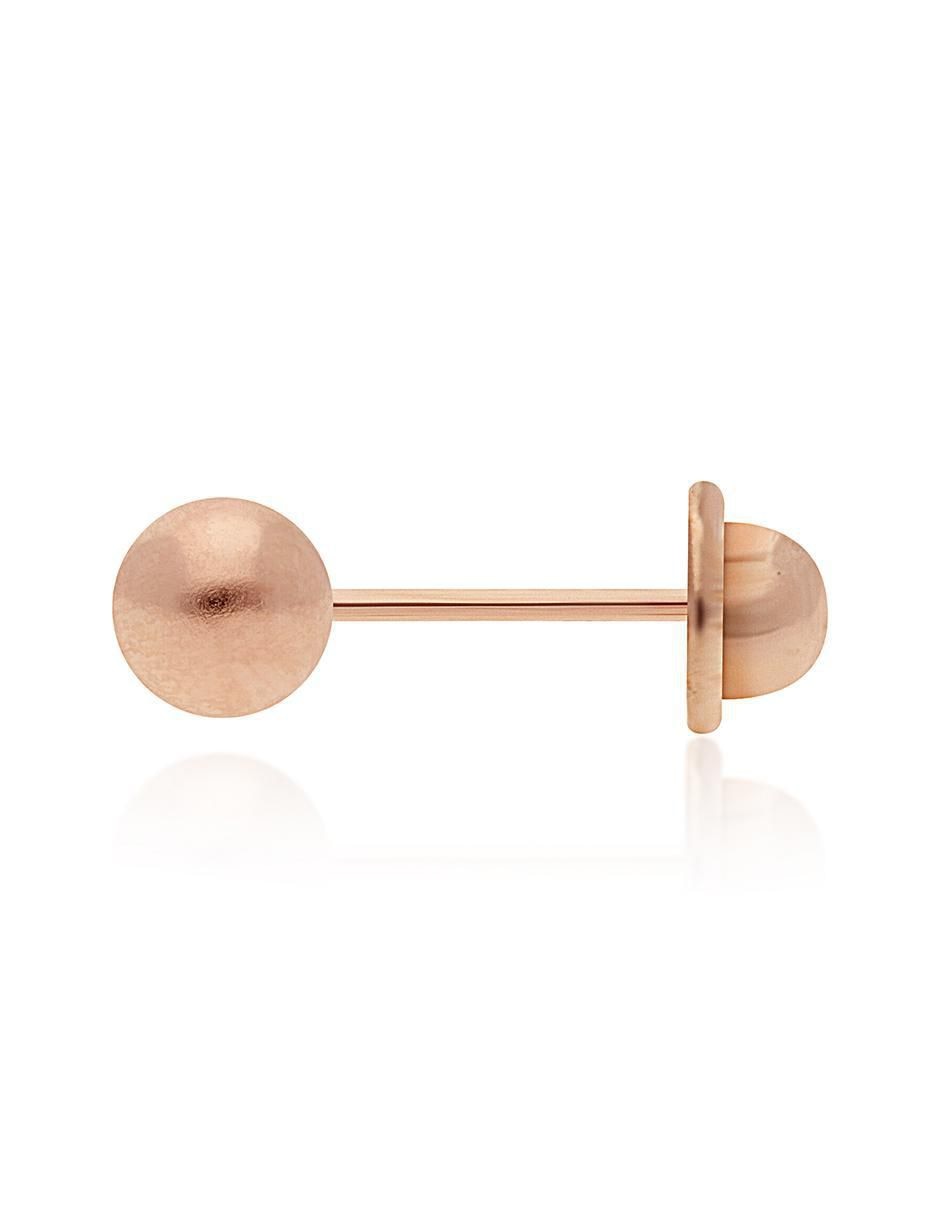 Broqueles redondos de oro rosa 14 K con acabado brillante 2