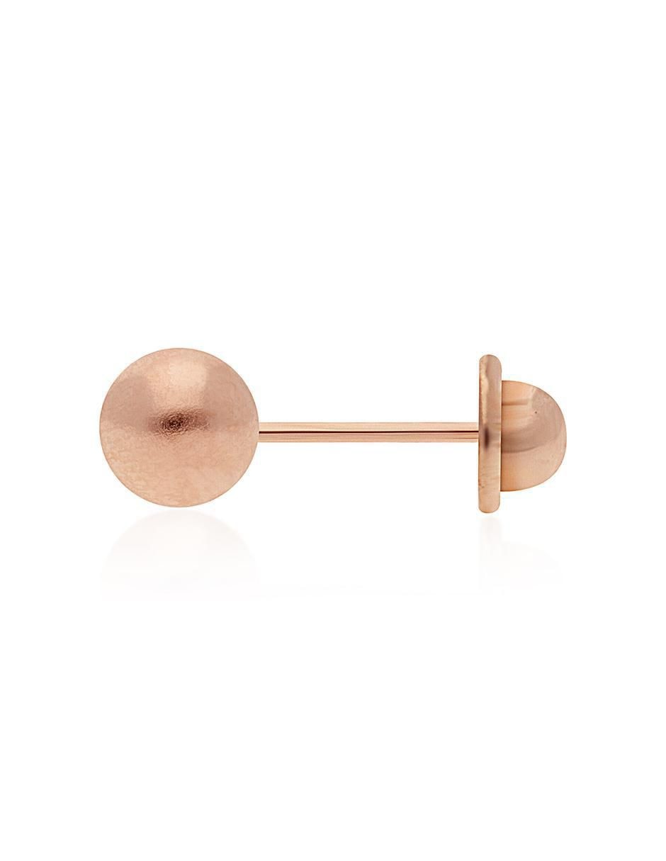 Broqueles redondos de oro rosa 14 K con acabado brillante 2