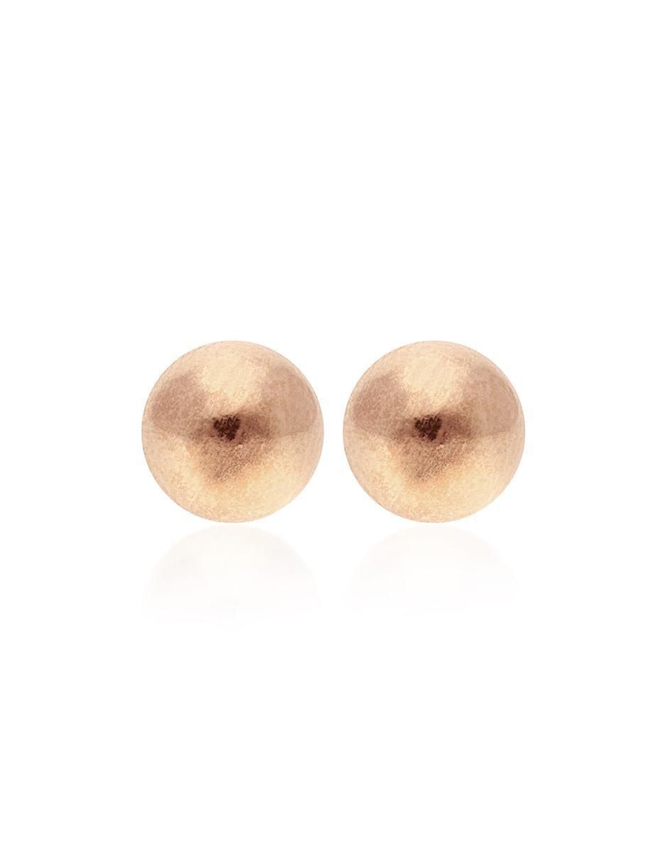 Broqueles redondos de oro rosa 14 K con acabado brillante