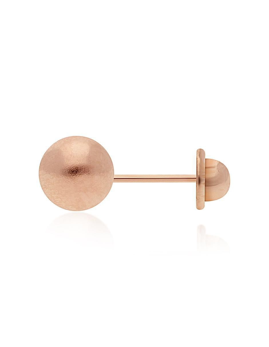 Broqueles redondos de oro rosa 14 K con acabado brillante 2