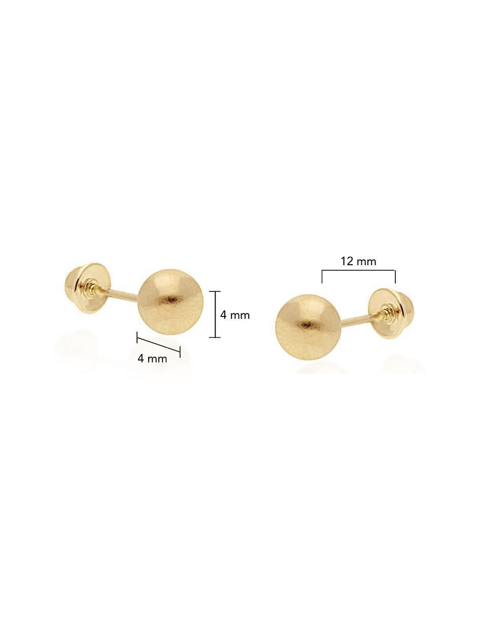 Broqueles redondos de oro amarillo 18 K con acabado brillante 3