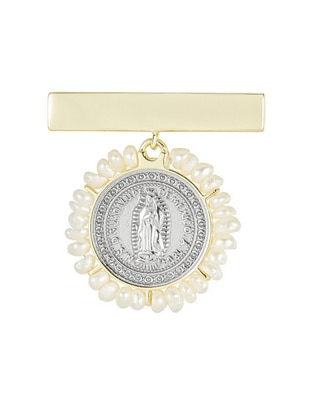 Medalla Virgen de Guadalupe Carmela Mía Celebración de plata P 925 perla