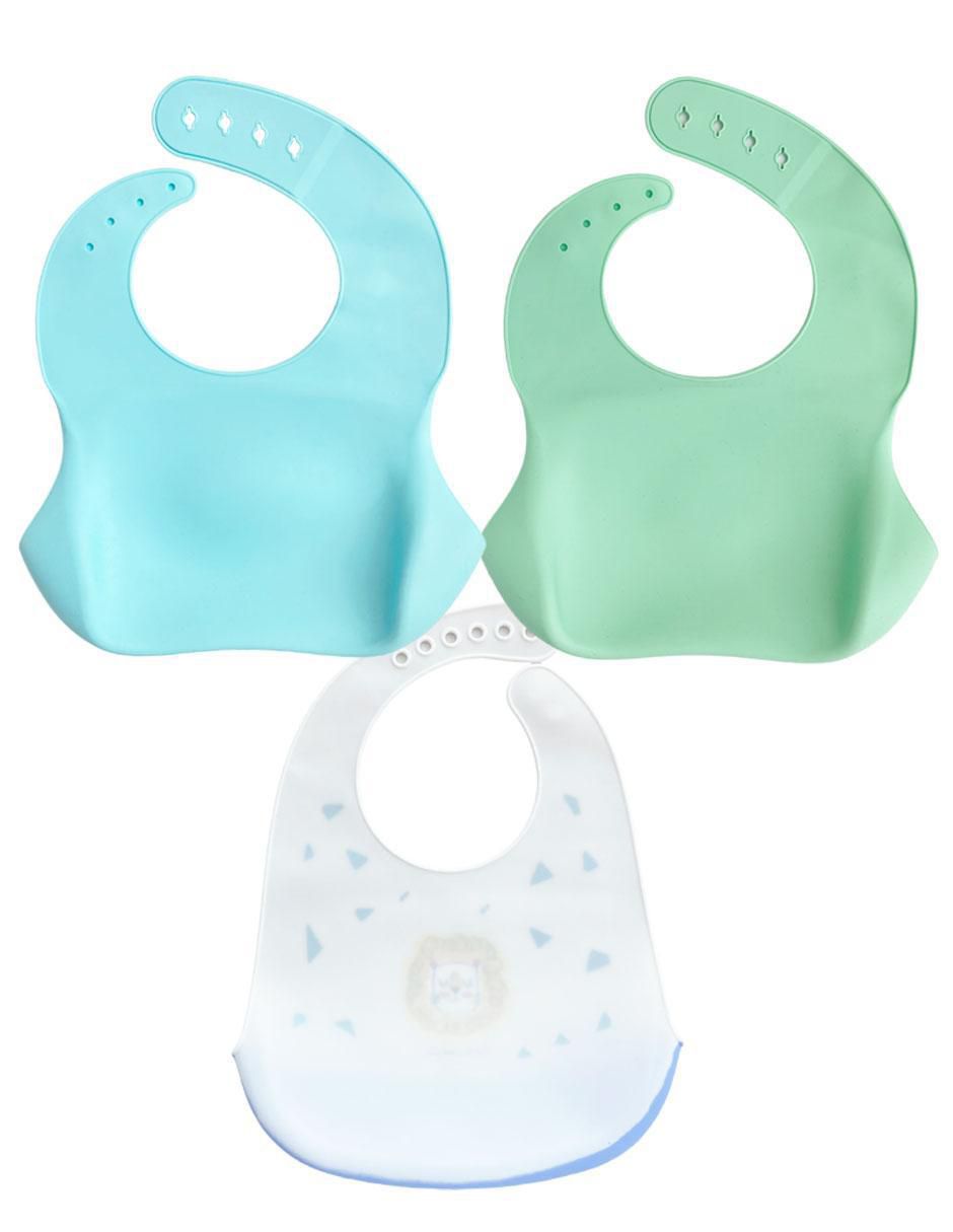 Set babero estampado animal print de silicón 3 piezas 5