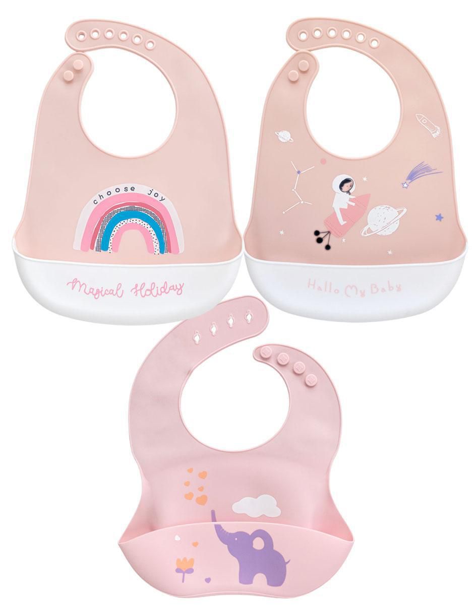 Set babero estampado de silicón 3 piezas 1