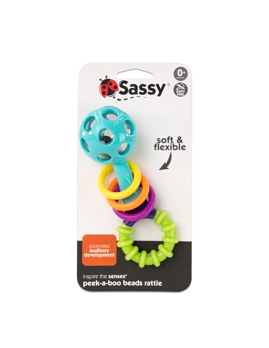 Juguete sonajero de cuentas peek - a boo Sassy