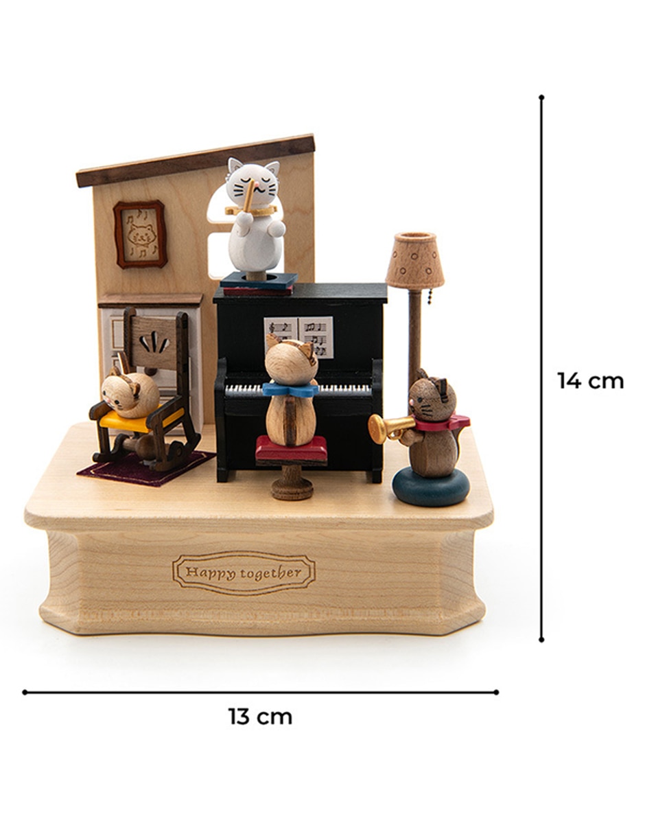 Caja musical Wooderful Life Gatos en piano
