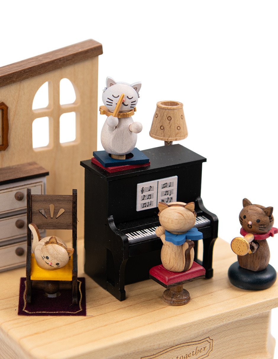 Caja musical Wooderful Life Gatos en piano