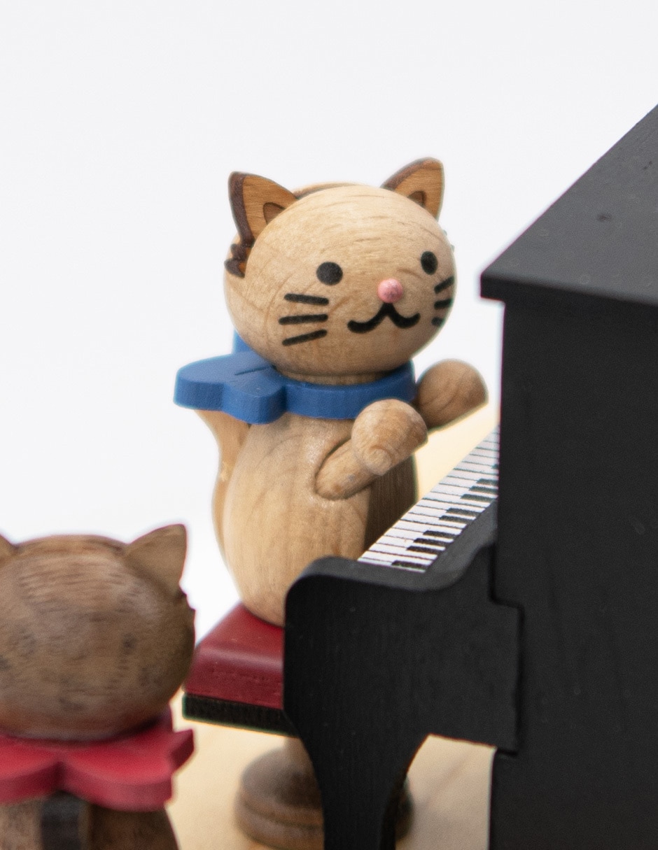 Caja musical Wooderful Life Gatos en piano