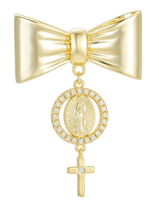 Medalla de moño Carmela Mía de plata P 925 zirconia