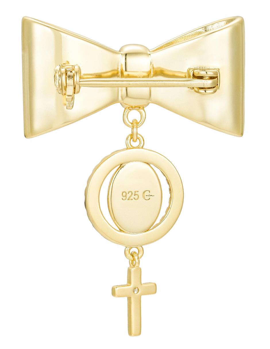 Medalla de moño Carmela Mía de plata P 925 zirconia