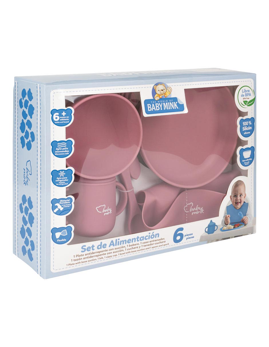 Set alimentación Baby Mink de silicona 6 piezas