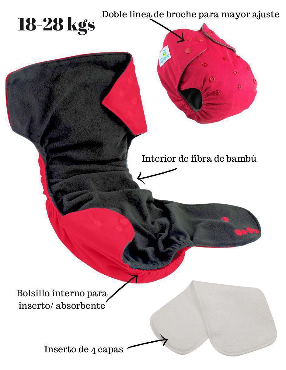 Pañal ecológico de tela etapa 6 unisex con 5 piezas 2