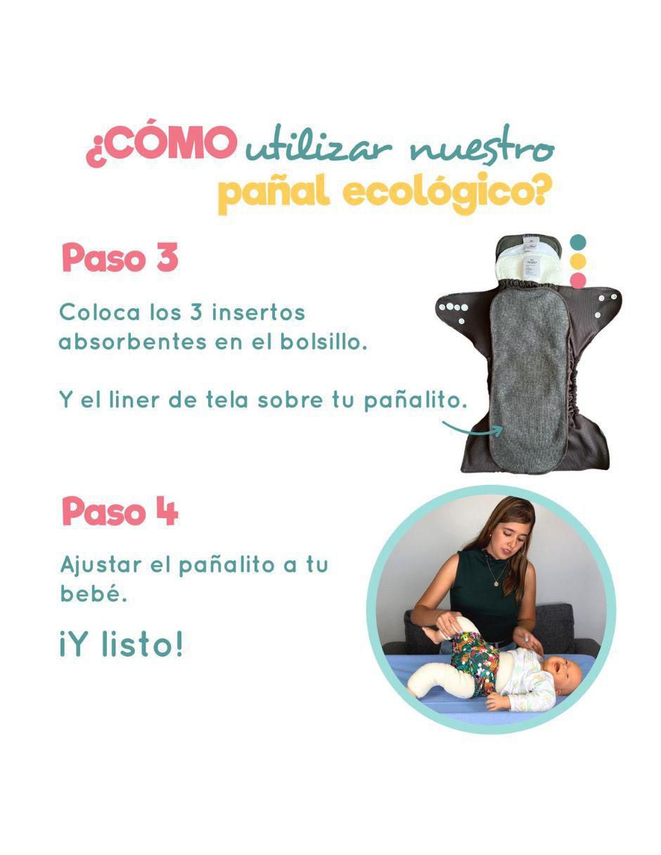 Pañal ecológico de tela etapa 1 bebé con 20 piezas 7