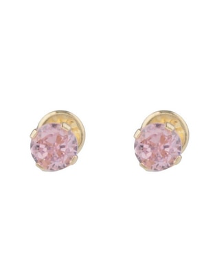 Broqueles circulares Mon Caramel de oro con acabado brillante zirconia