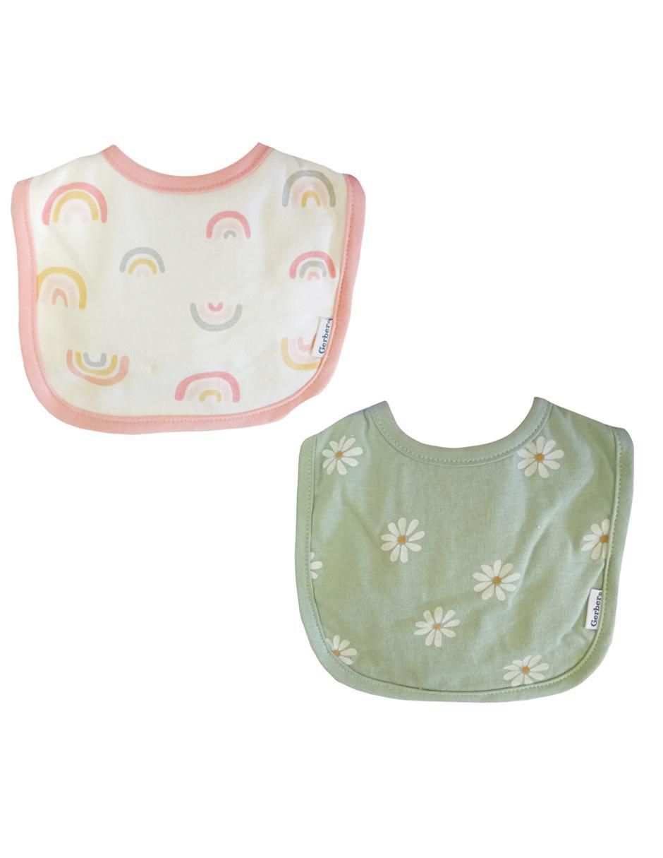 Set babero estampado de algodón 2 piezas Set babero estampado de algodón 2 piezas