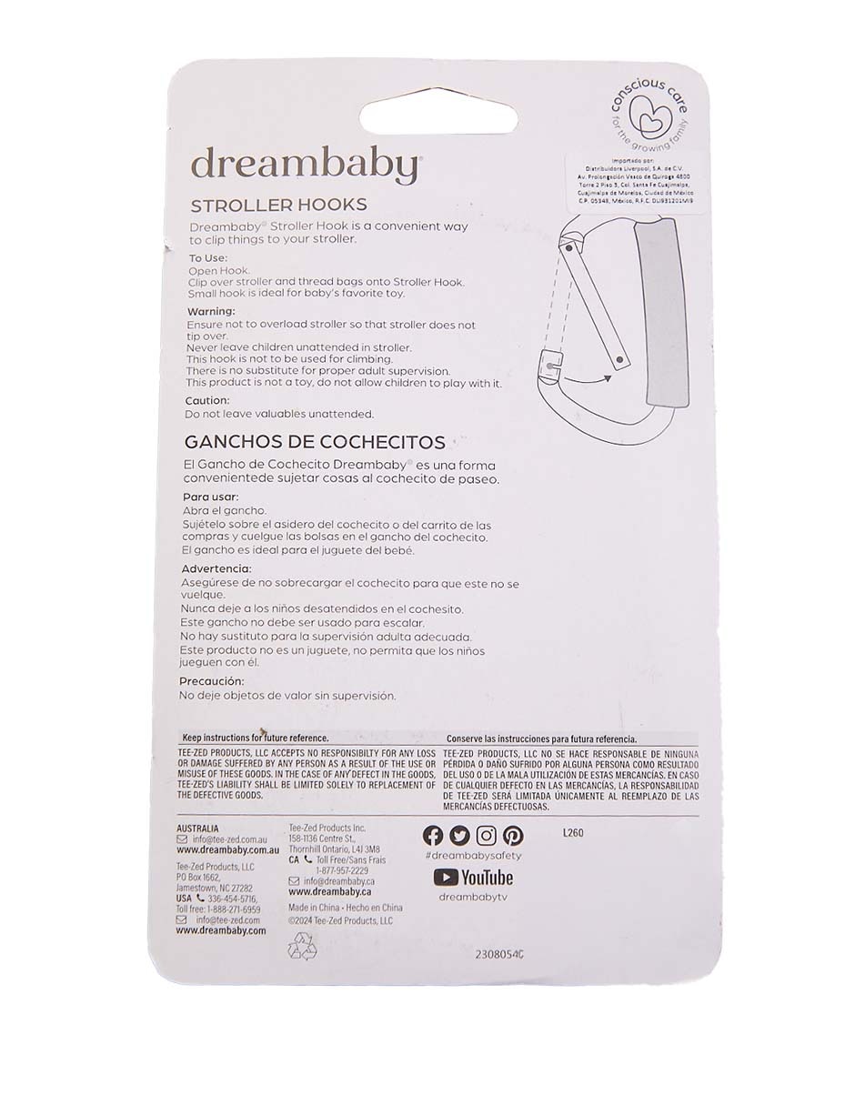 Ganchos Dreambaby de acero 2 piezas