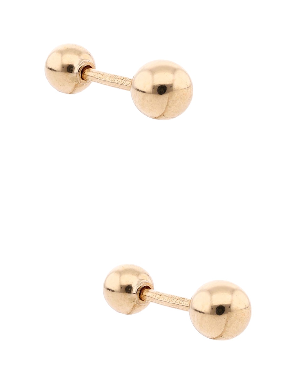 Broqueles redondos de oro amarillo 18 K con acabado brillante