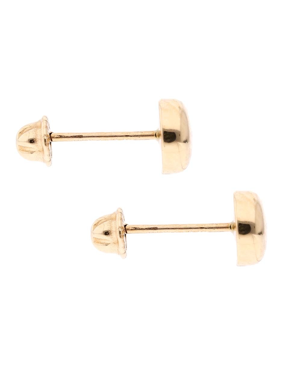 Broqueles redondos de oro amarillo 14 k con acabado pulido Broqueles redondos de oro amarillo 14 k con acabado pulido