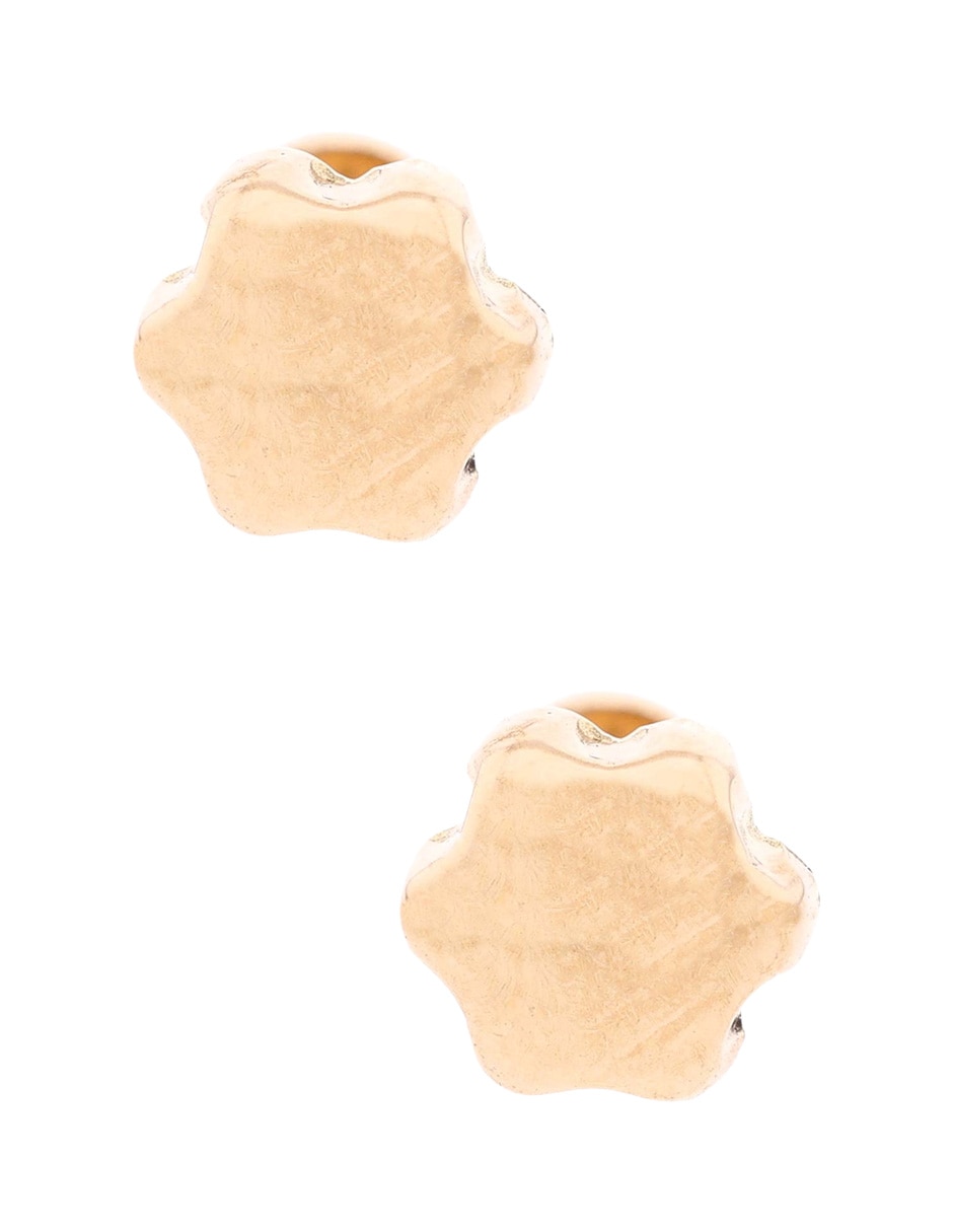 Broqueles de flor Mon Caramel de oro 18 K con acabado lustre