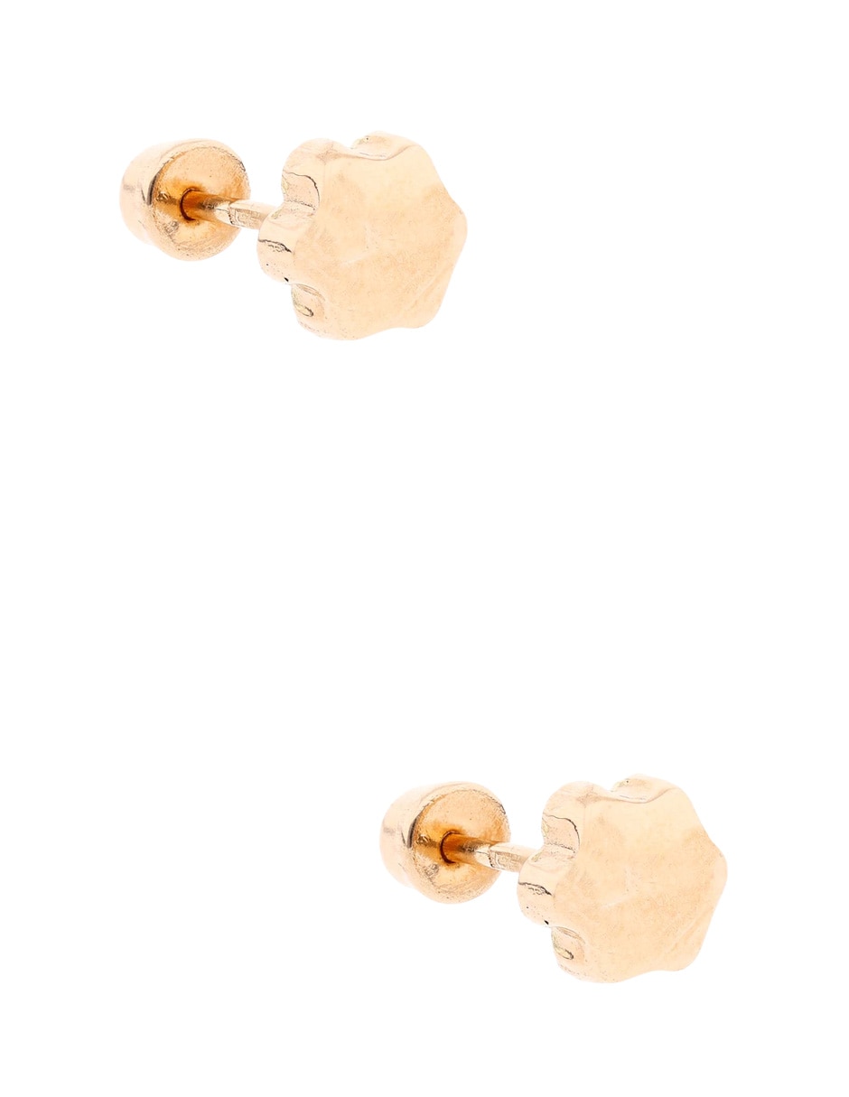 Broqueles de flor Mon Caramel de oro 18 K con acabado lustre