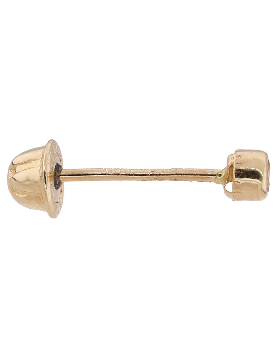 Broqueles redondos de oro amarillo 18 k con acabado pavé zirconia Broqueles redondos de oro amarillo 18 k con acabado pavé zirconia