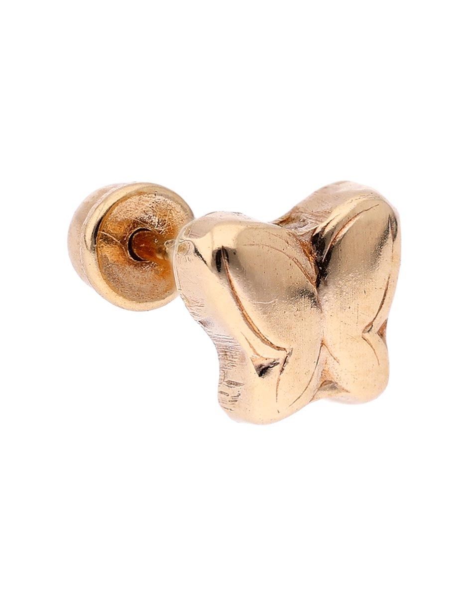 Broqueles de mariposa Mon Caramel de oro 14 K con acabado brillante
