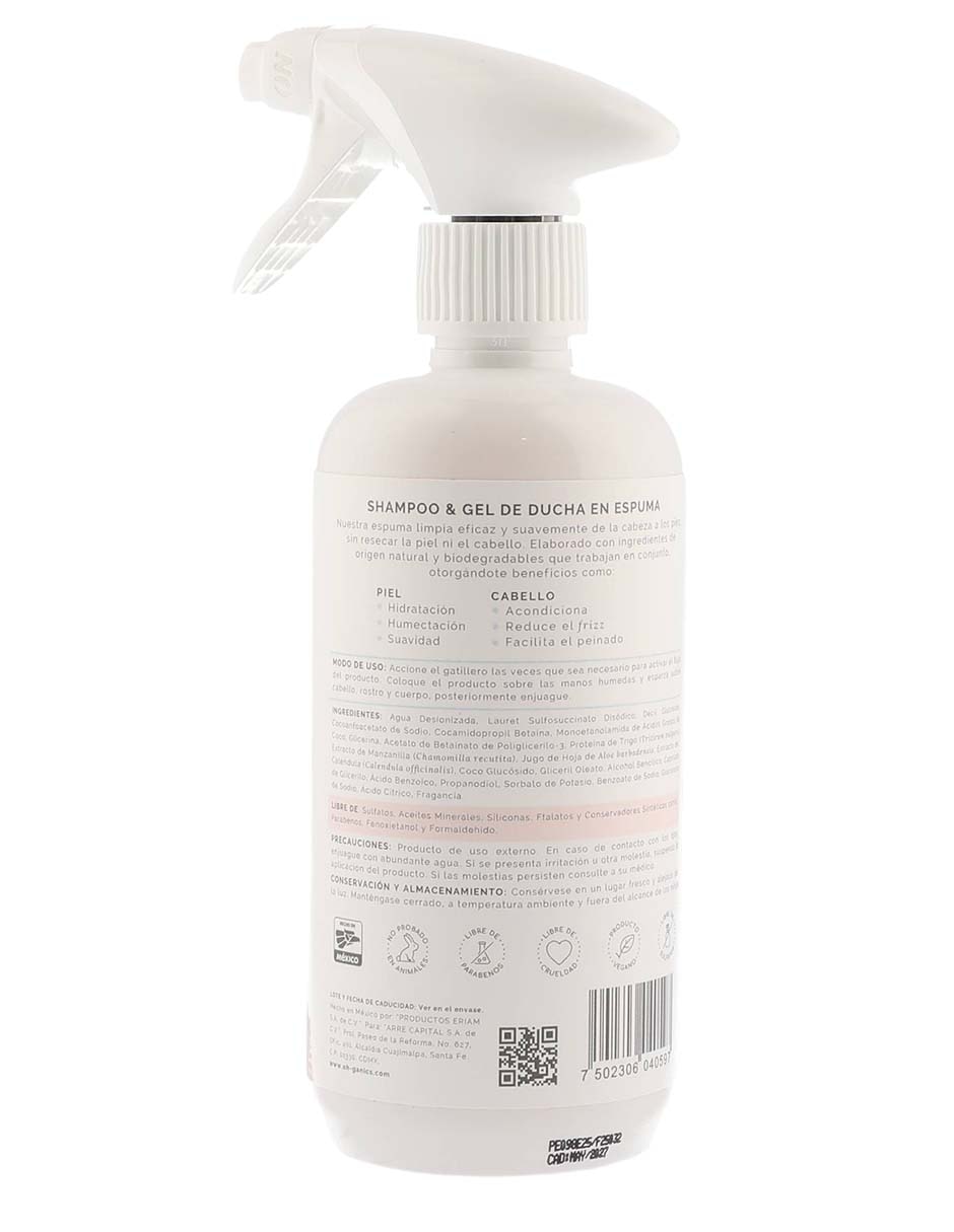 Shampoo para cabello splash and play oh! ganics 500 ml