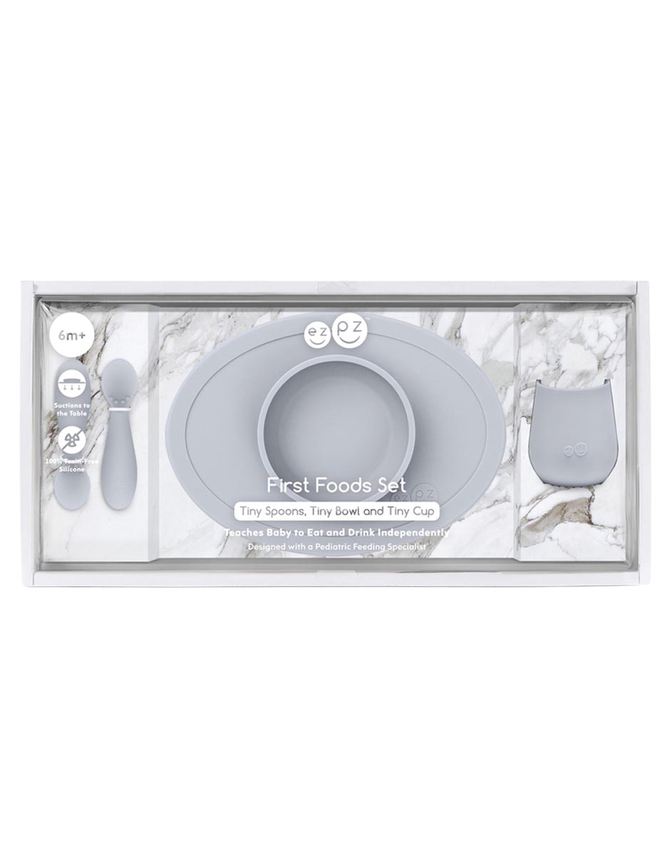 SET ALIMENTACIÓN TINY +6M EZ, PLATEADO