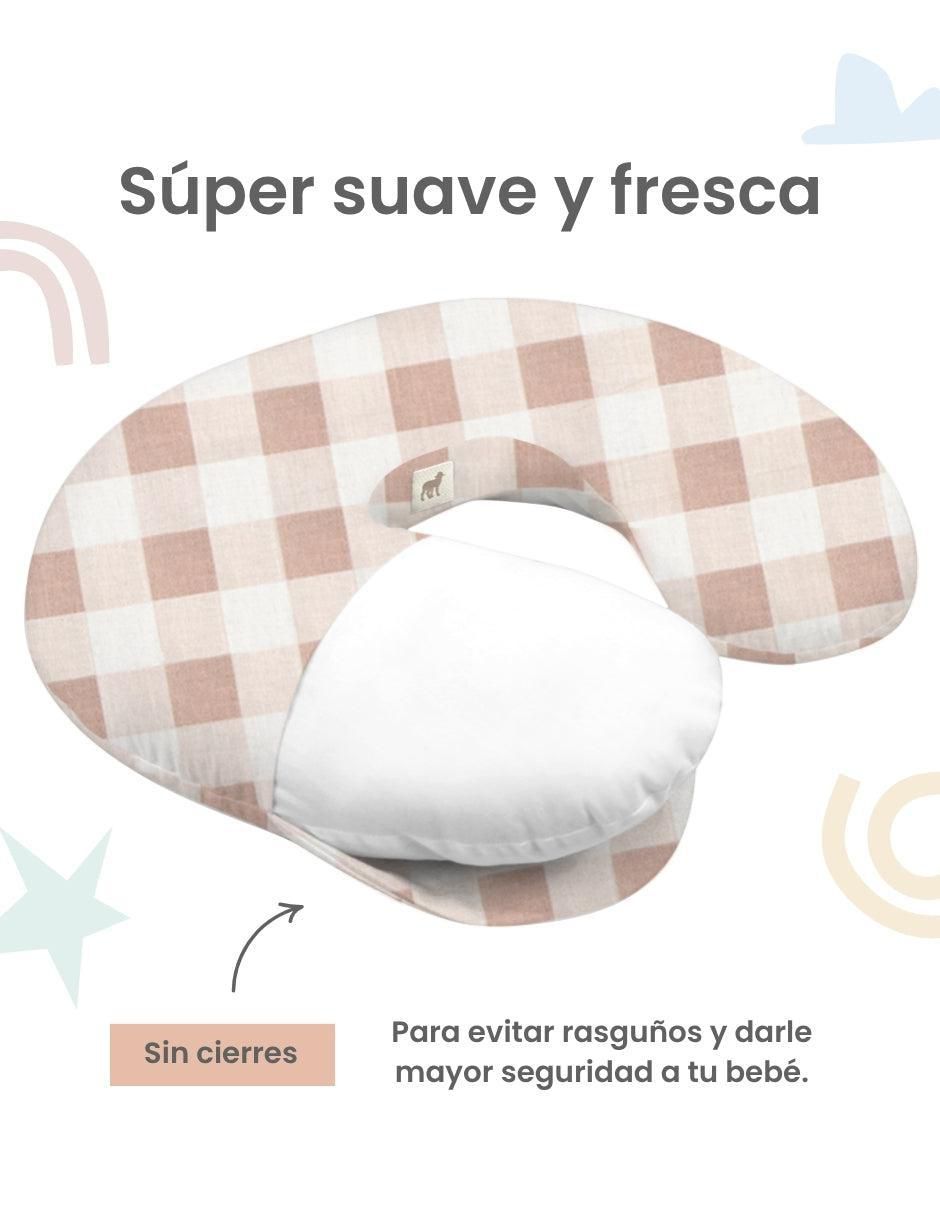 Cojín de lactancia gingham beige 3