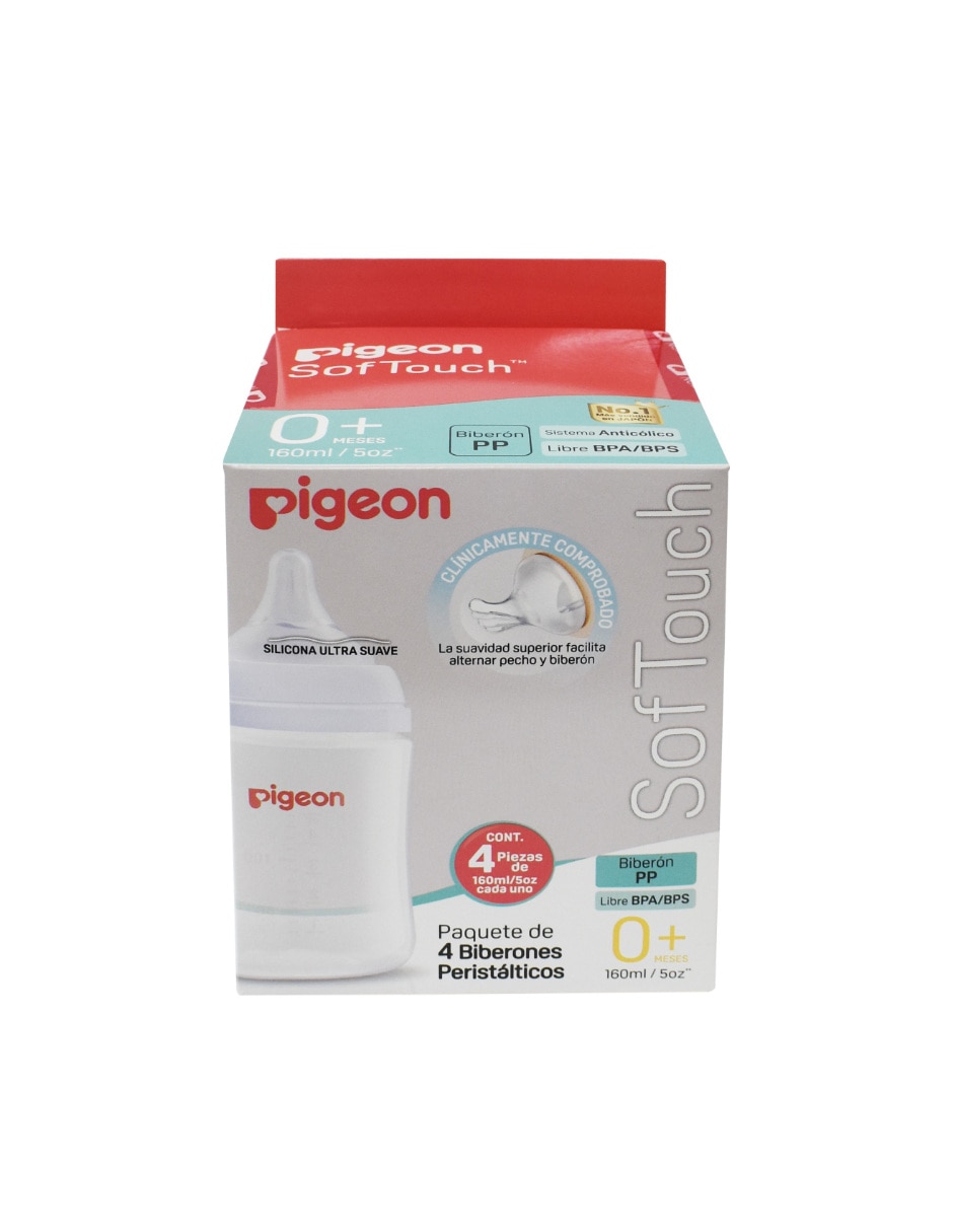 Set de biberón Pigeon Softouch Wide Neck 3 de 5 oz