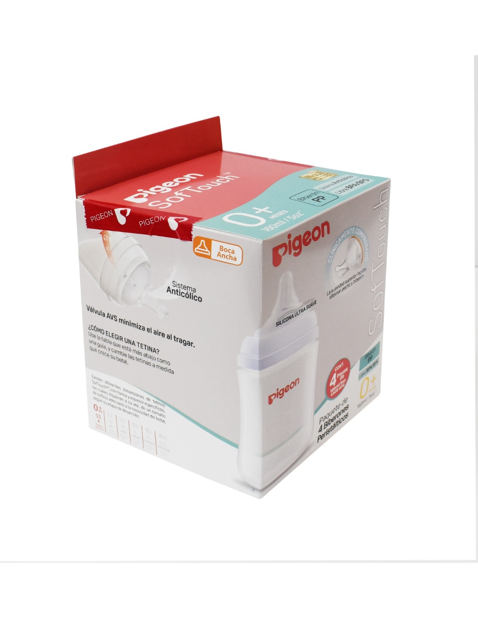 Set de biberón Pigeon Softouch Wide Neck 3 de 5 oz