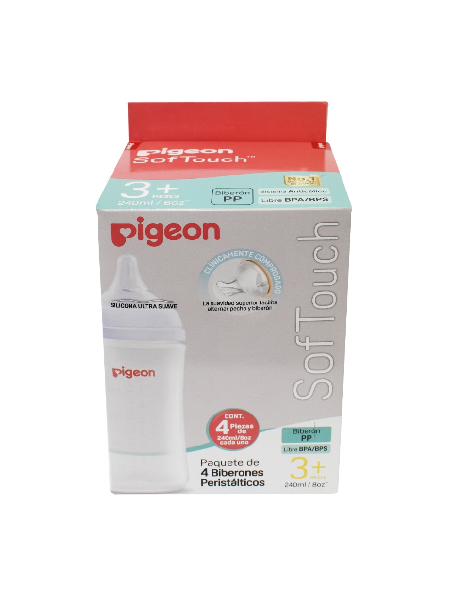 Set de biberón Pigeon Softouch Wide Neck 3 de 8 oz