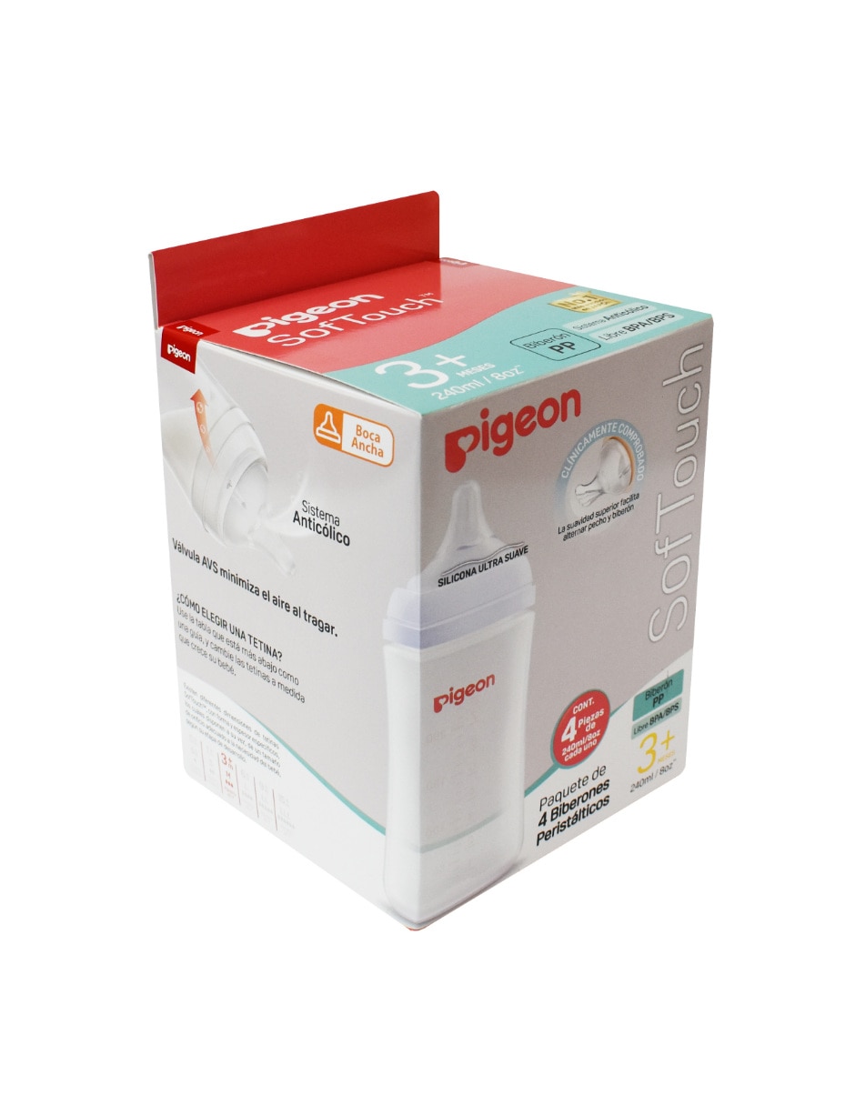 Set de biberón Pigeon Softouch Wide Neck 3 de 8 oz
