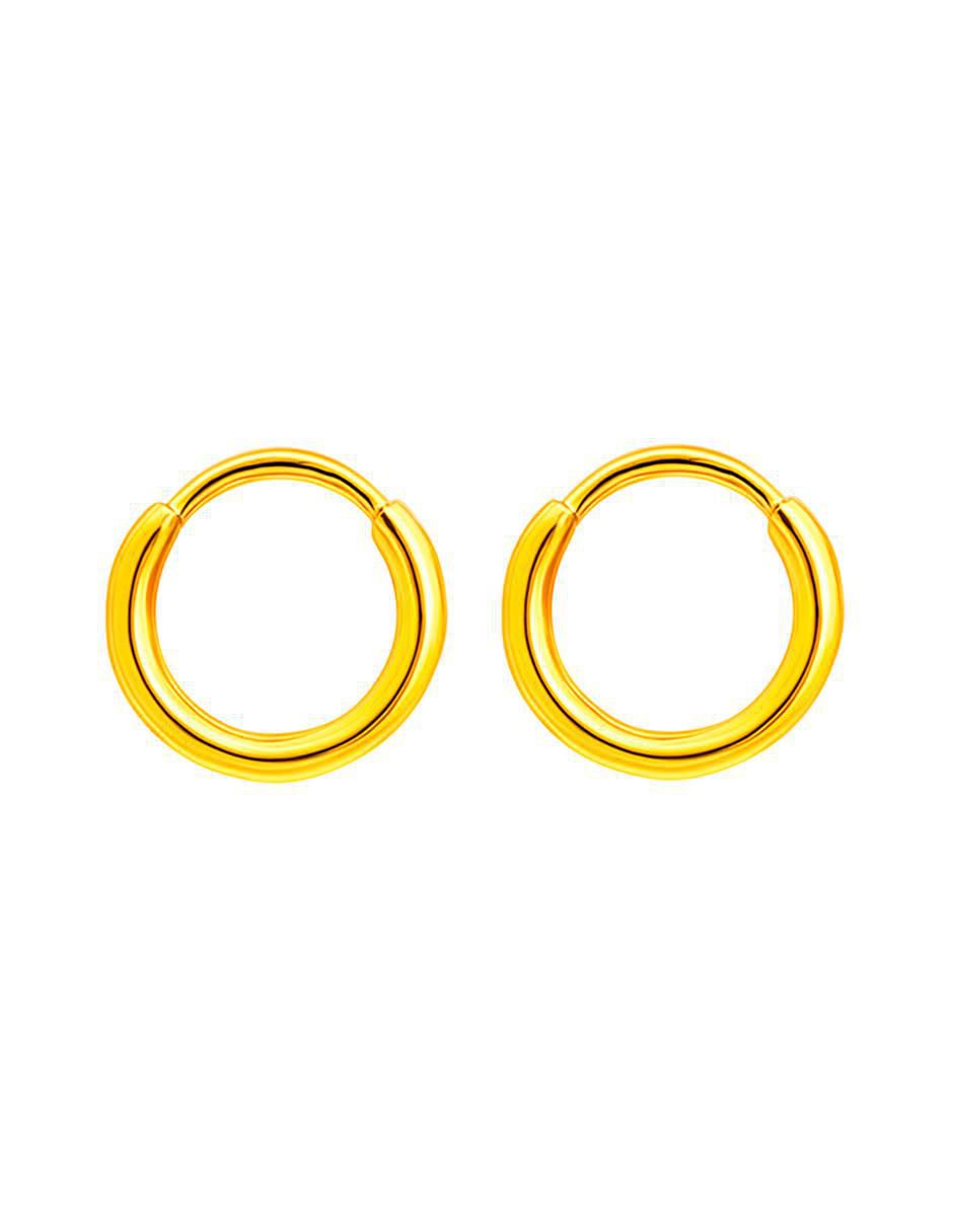 Arracadas de oro 10 K con acabado pulido
